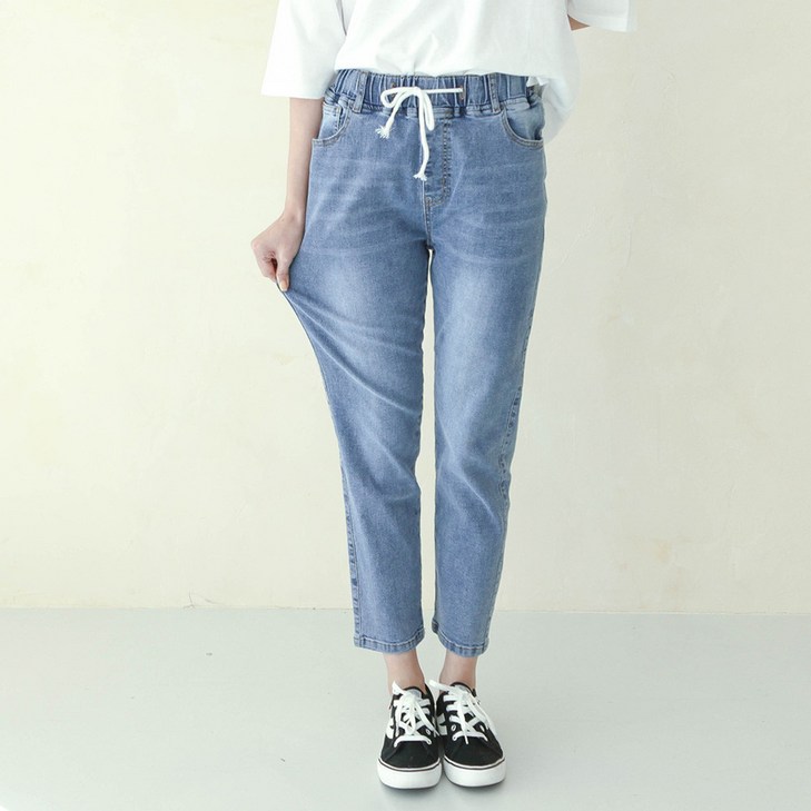 페이버릭 여성 노수선 밴딩스판 세미베기핏 청바지