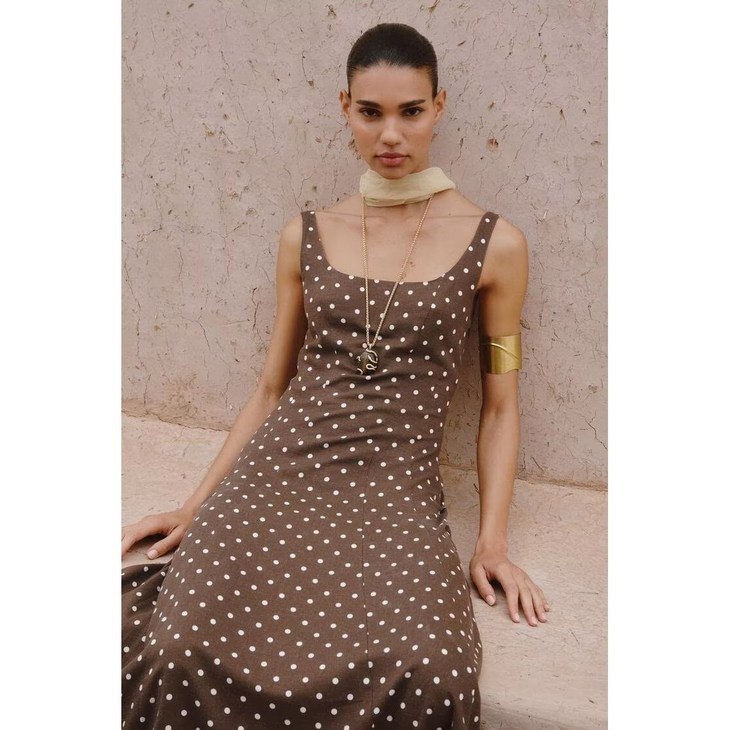 ZARA 자라 도트 롱 원피스