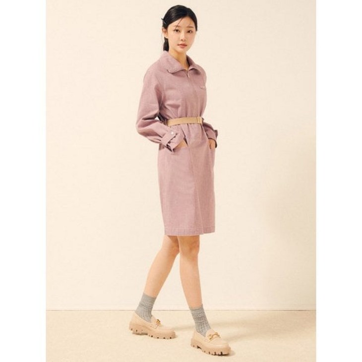 JJ지고트 하이넥 칼라 H라인 데님 원피스 GP8A0OPR11 418363