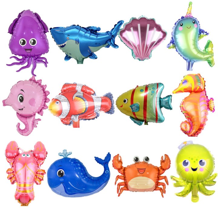 스마일파티 미니 바다 물고기 생물 동물 풍선