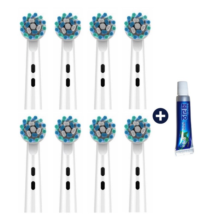 티커스트 오랄비 호환 크로스액션 전동 칫솔모 EB50X 8개입  페리오 미니 치약, 1세트