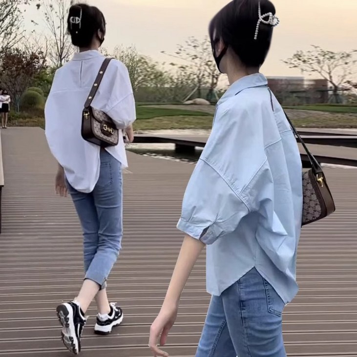 ANYOU 여름 여성 반팔 셔츠 ANYOU 여름 여성 반팔 셔츠