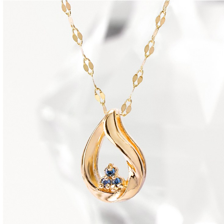 주리에떼 18K 여성용 천연 다이아 물방울 모닝듀 금 목걸이  사은품 반지  쇼핑백