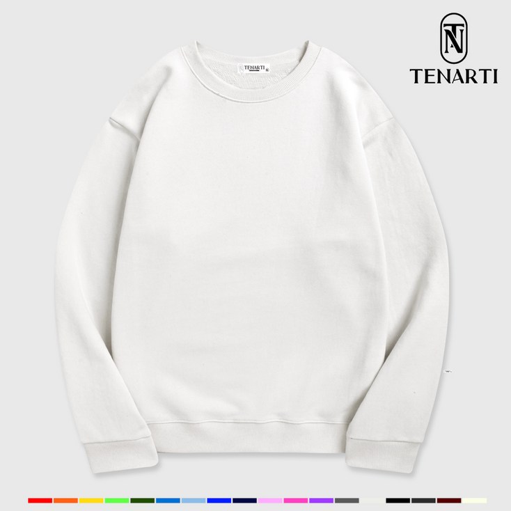 테너티 프리미엄 남녀공용 데일리 특양면 무지 맨투맨 빅사이즈 커플티 가족티 18컬러