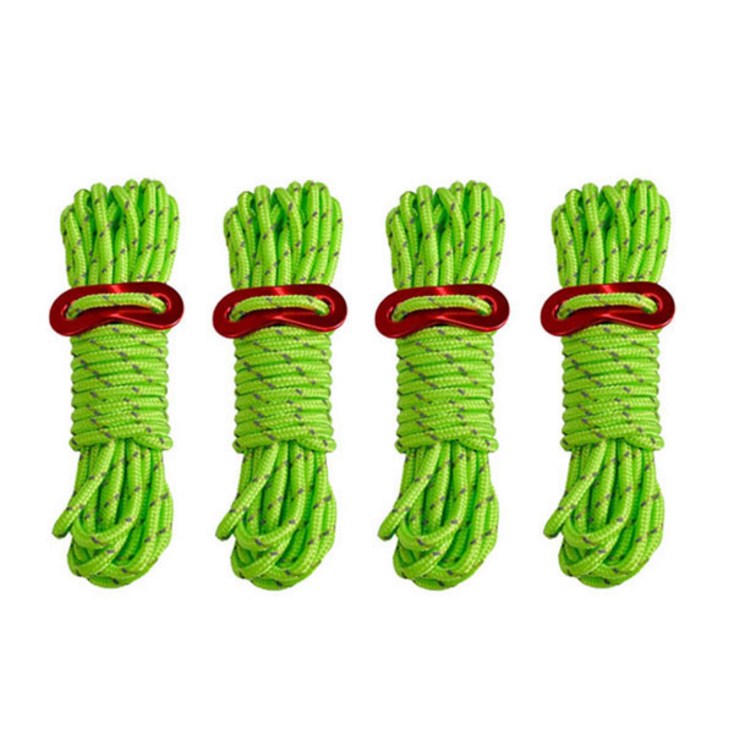 make speed 캠핑 스트링로프4P스토퍼4P 세트, 그린