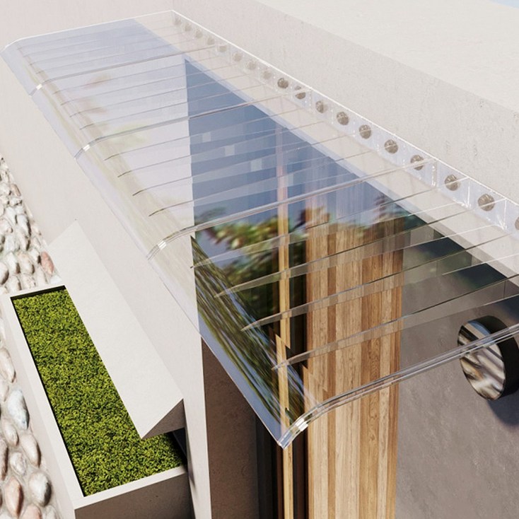 고정 어닝 차양막 빗물막이 렉산 투명 비가림막 테라스 지붕 비가림어닝 햇빛가리개 옥상 가게 캐노피