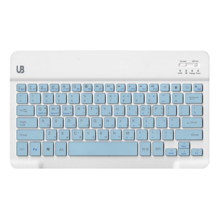 UB BK1 휴대용 무선 블루투스 키보드 슬림형, 블루 라지, UBBK1, 제조사축