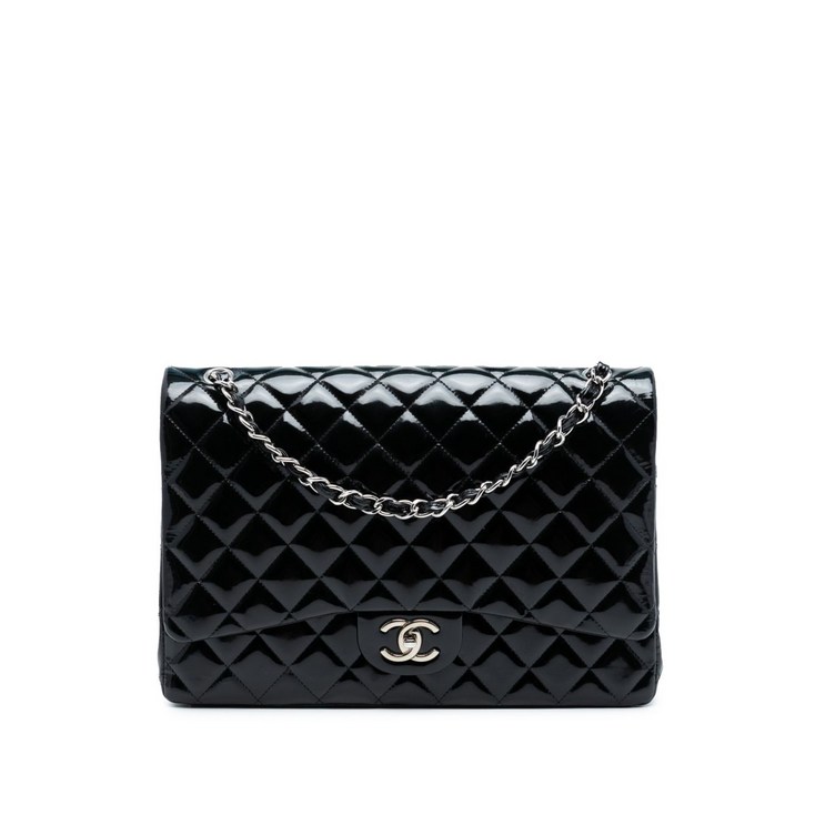 샤넬  중고 20102011 맥시 클래식 페이턴트 더블 플랩 숄더 백