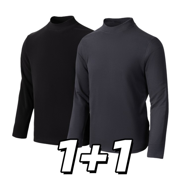 11세트 남성용 데일리 무지 고탄력 캐시미어 반목 목폴라 니트 긴팔티 Sevenmoon