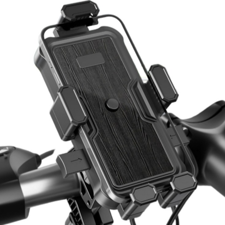 이일영육 360도회전 한손으로 원터치잠금 자전거 바이크 오토바이 휴대폰 거치대, 클래시블랙 - 투데이밈