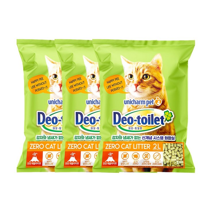 데오토일렛 고양이 모래 2L X 3개, 단일상품 데오토일렛 고양이 모래 2L X 3개, 단일상품