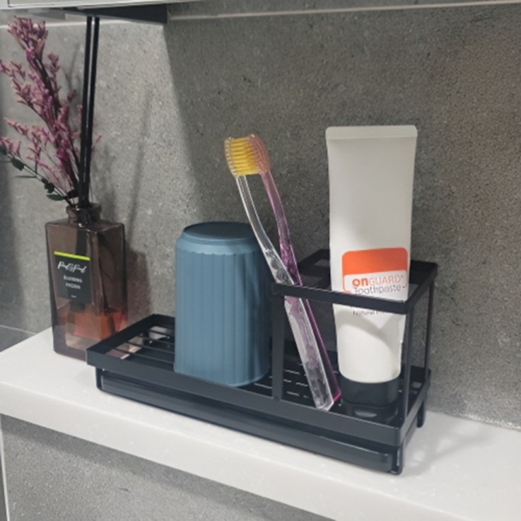 마루아토 스텐 칫솔꽂이 면도기 거치대 양치컵, 블랙, 1개 마루아토 스텐 칫솔꽂이 면도기 거치대 양치컵, 블랙, 1개