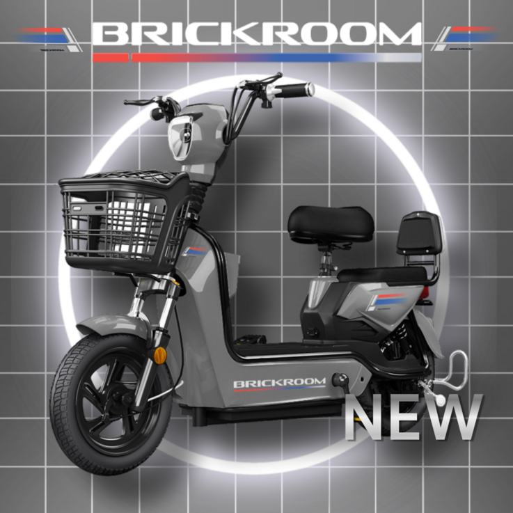 BRICKROOM 3세대 전기 자전거 자토바이 출퇴근 전동 스쿠터 2인용 바이크, 그레이 BRICKROOM 3세대 전기 자전거 자토바이 출퇴근 전동 스쿠터 2인용 바이크, 그레이