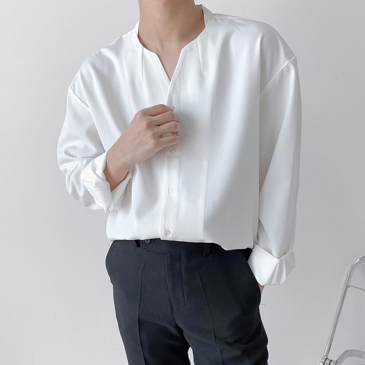 제이앤몰스  남성 캐주얼 브이넥 셔츠 남방 남자 와이셔츠 M268