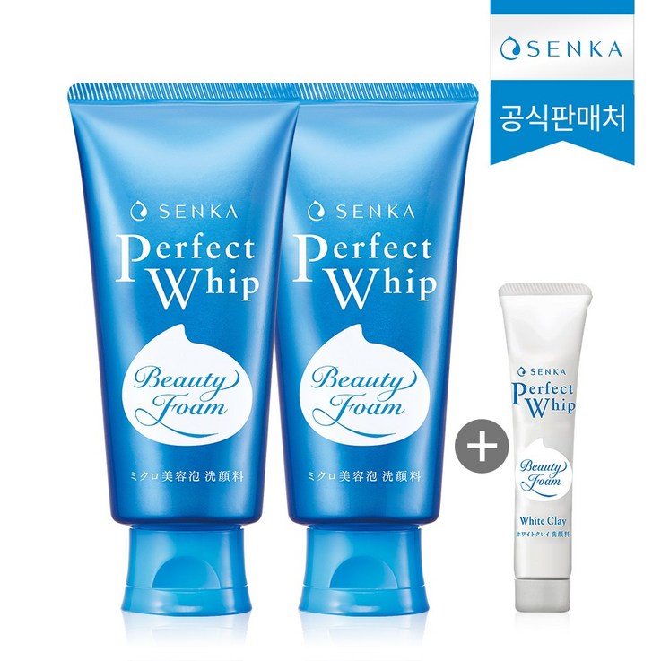 센카 퍼펙트 휩 페이셜 워시 클렌징 폼 120g 2p 클렌징 폼 15g, 1세트