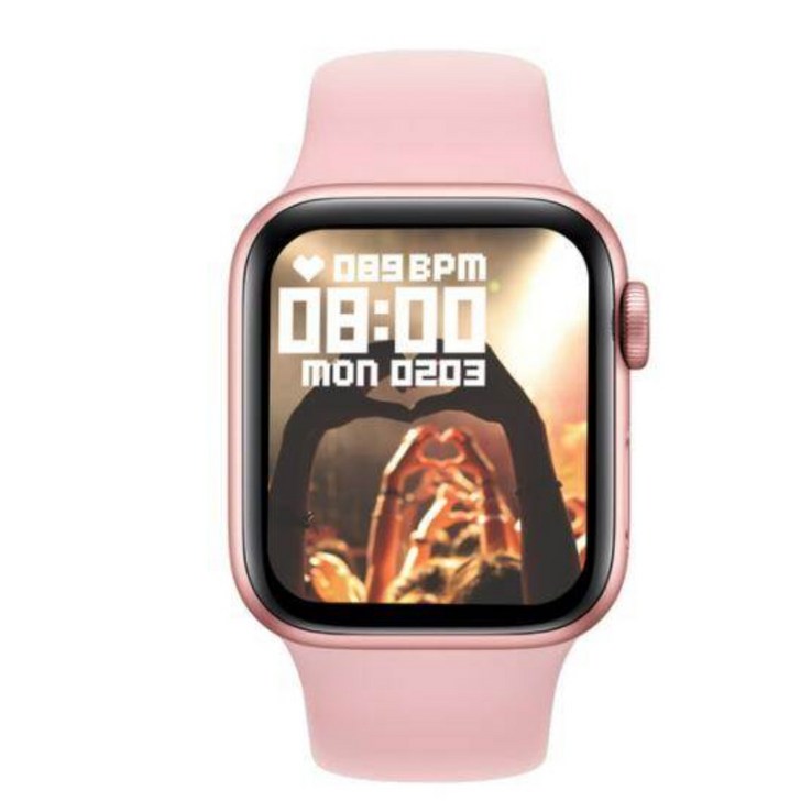 남성 여성 블루투스 전화 스마트 워치 방수 스포츠 심박수 수면 Smartwatch 연결 apple watch 안드로이드, 분홍색