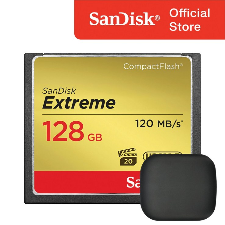 샌디스크 익스트림 CF카드 카메라 메모리  메모리 보관 케이스, 128GB