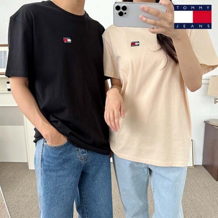 타미힐피거 타미진스 남녀공용 클래식 라운드넥 반팔티 2 color