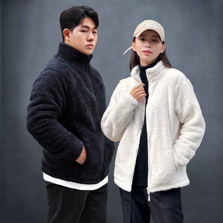 남녀공용 인조양털 집업 후리스 플리스 루즈핏 뽀글이 빅사이즈 2XL까지 남녀공용 인조양털 집업 후리스 플리스 루즈핏 뽀글이 빅사이즈 2XL까지