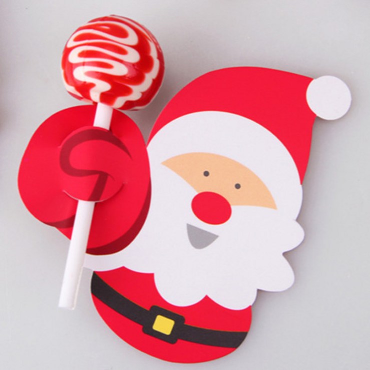 크리스마스 사탕페이퍼 산타 50개럭키데이2016 크리스마스 축제 어린이집 교회 학교 유치원 사탕 쿠키 초콜렛 선물포장용품 크리스마스 막대사탕 종이꽂이 캔디 데코페이퍼 선물포장