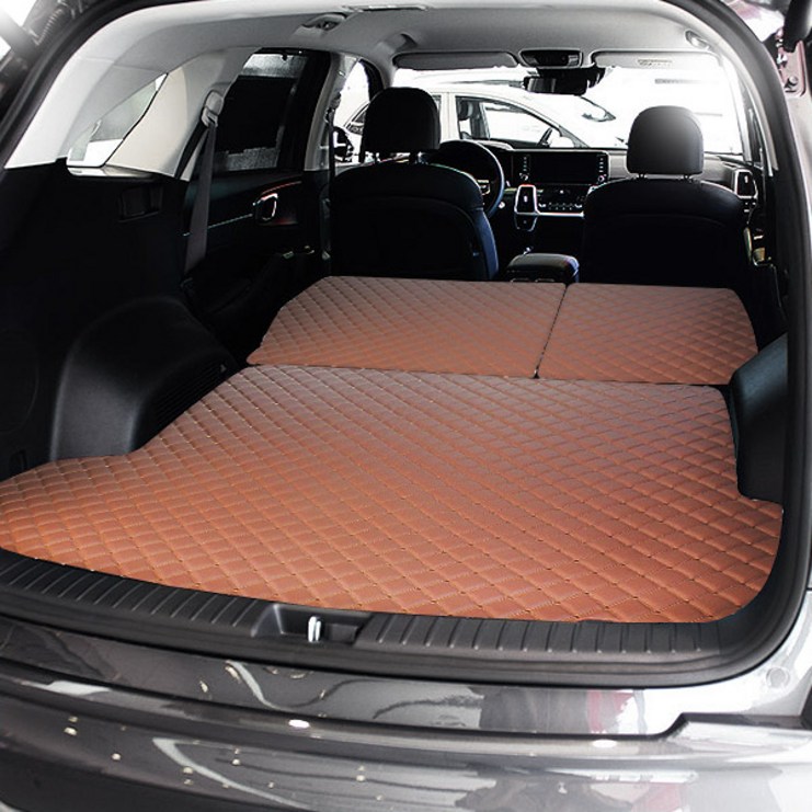 지엠지모터스 차량 퀼팅가죽 4D 트렁크 매트  뒷열커버 차박매트 세트 브라운, 기아, 신형 쏘렌토 4세대  MQ4  5인승
