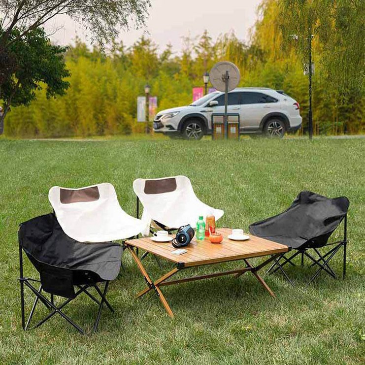 휴대용 폴딩 낚시의자 접이식 캠핑 체어 의자, 블랙, 1개