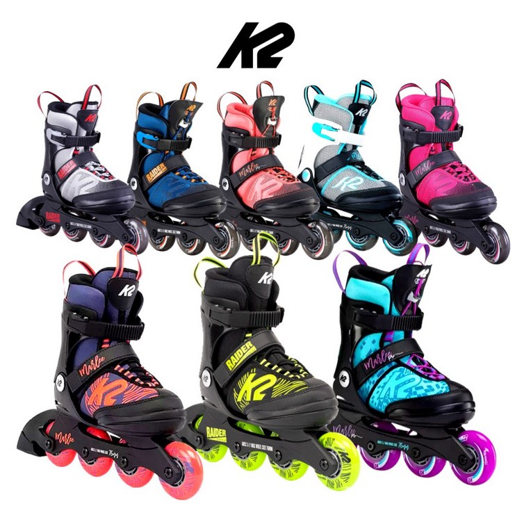 K2 인라인 스케이트 어린이용 미국직구 5th element 인라인 스케이트 모음, 그레이  레드