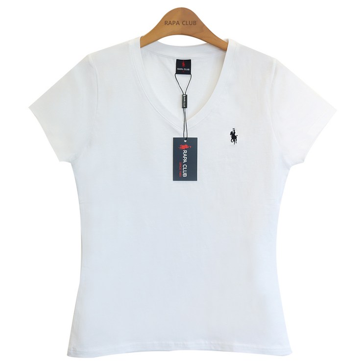 여자폴로셔츠 라파클럽 여성 슬림핏 브이넥 반팔 티셔츠
