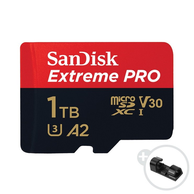 sd메모리카드256 샌디스크 익스트림 프로 마이크로 SD 카드 + 데이터 클립, 1TB
