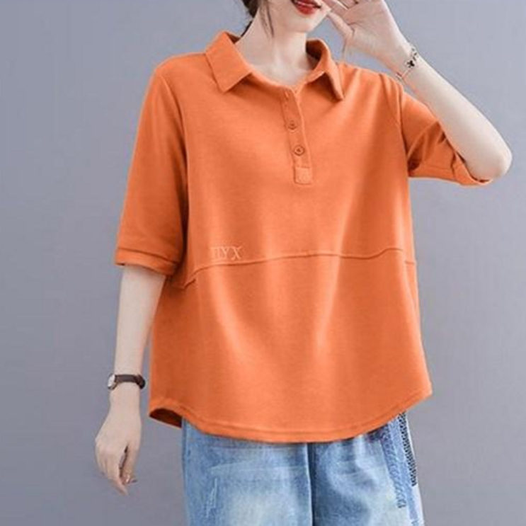 오버핏 가로 절개 카라 티셔츠5color