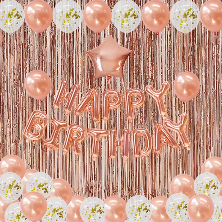 코멧 핑크 생일풍선 가랜더 세트 코멧 핑크 생일풍선 가랜더 세트