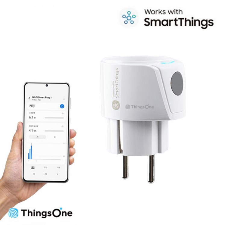 SmartThings 스마트싱스 컴팩트 스마트 플러그 WiFi 원격제어 콘센트 전력측정, 1개, 41mm SmartThings 스마트싱스 컴팩트 스마트 플러그 WiFi 원격제어 콘센트 전력측정, 1개, 41mm