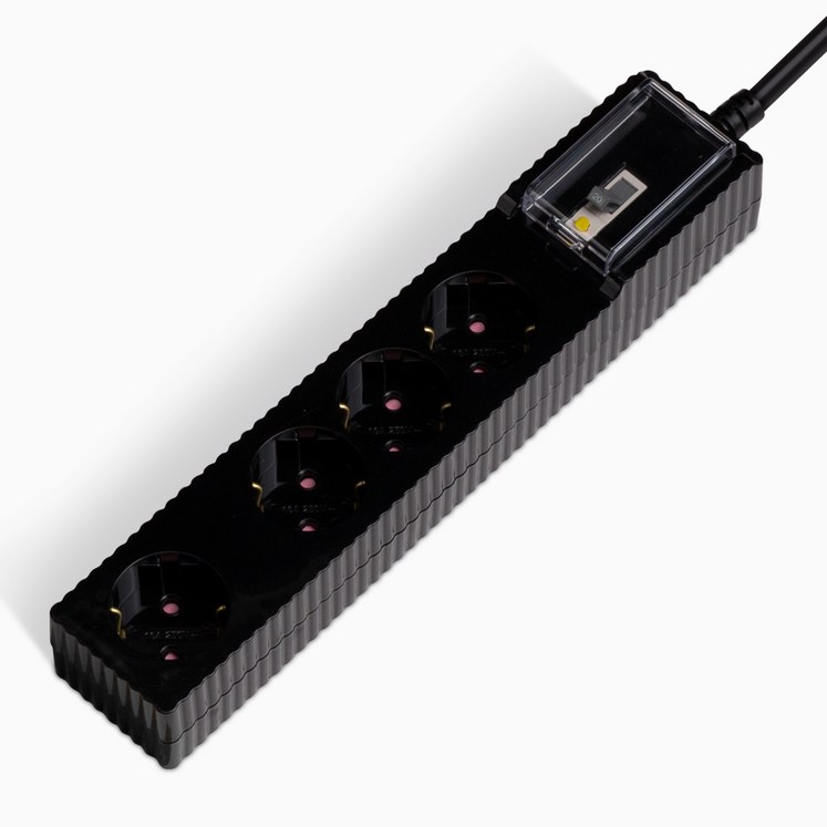 파워존 고용량 웨이브 멀티탭 누전차단 4구 50cm 1.5m 3m 5m 7m, 50cm, 블랙, 1개