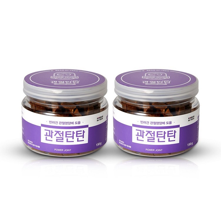 애견 강아지 초록입홍합 슬개골 탈골 관절약 염증 종합영양제 간식 관절탄탄 150g, 2개