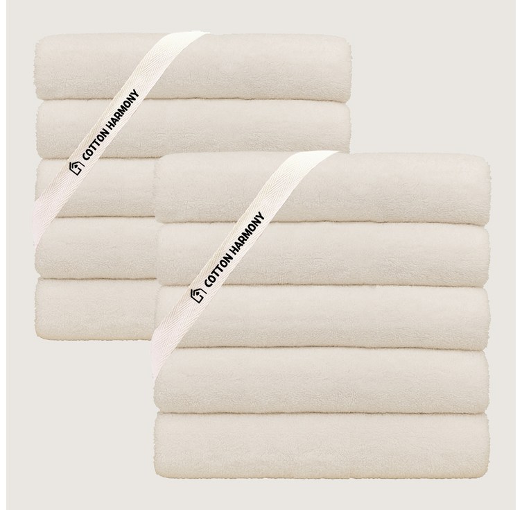코튼하모니 호텔수건 200g 40수 코마사, 크림베이지, 10개