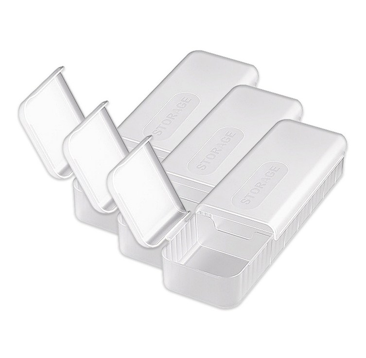 코히모 다용도 케이블 선 충전기 이어폰 USB 줄 정리 수납함 4W334, 반투명, 3개