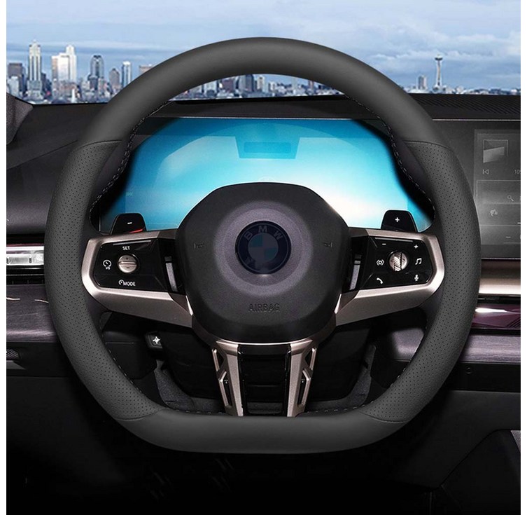 크로니클 프리미엄 슬립방지 스트어링 포인트 D컷 핸들 커버, 블랙