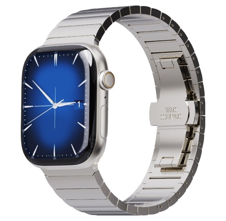 칸탐 애플워치 호환 메탈 링크브레이슬릿 스트랩, 스타라이트, 1개