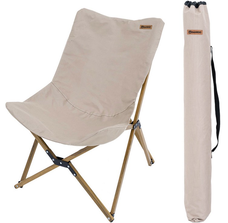 다니고 감성 캠핑 우드 뉴 릴렉스 체어 대형  전용 파우치 세트, C114 카키베이지, 1세트