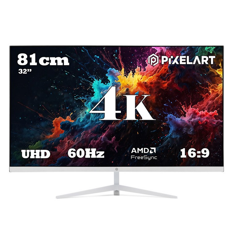 픽셀아트 4K UHD 게이밍 모니터 화이트, 81cm, PAU3211W무결점