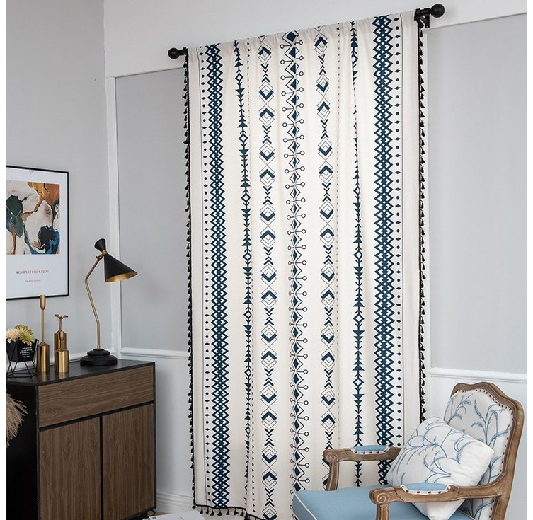 에버하우스 보헤미안 태슬라인 린넨커튼