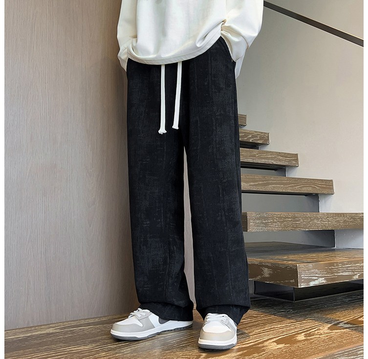 스타빈 남성용 패턴 와이드 코듀로이 팬츠