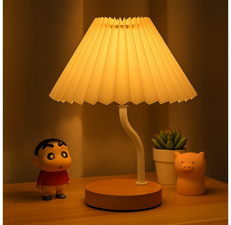 도르리 주름갓 탁상 LED 침실 무드등 탁상 스탠드, 1개