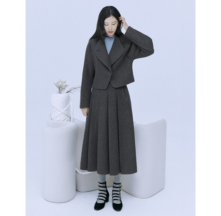 24FW 울혼방 플리츠 스커트