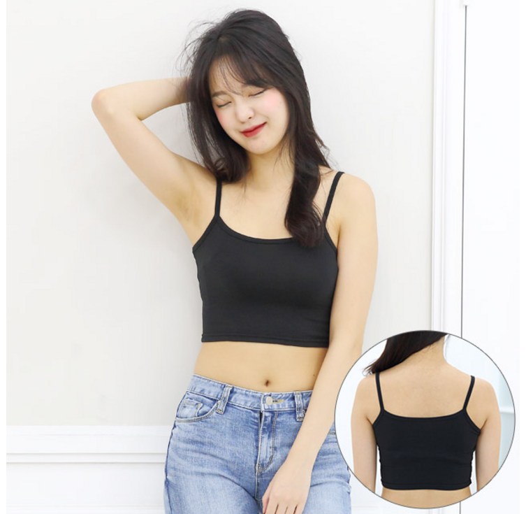 국내원단 국내생산 핏이 이쁜 패션 아웃터 미니 크롭 끈 나시 국내원단 국내생산 핏이 이쁜 패션 아웃터 미니 크롭 끈 나시