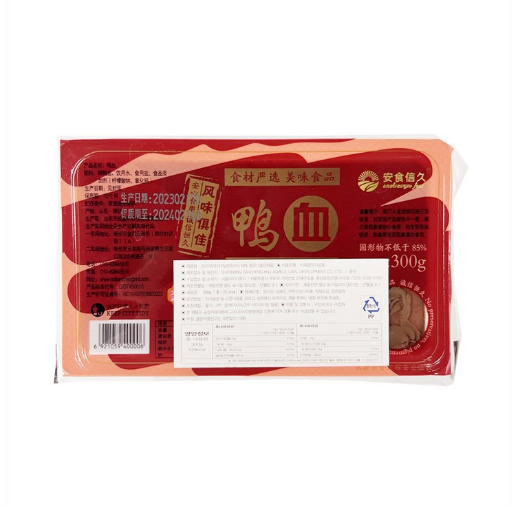 왕부정 중국식품 오리피 식재료, 300g, 1개