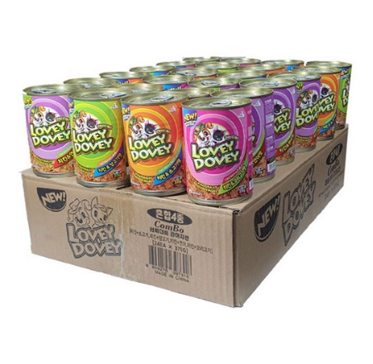 러비더비 강아지 간식 캔 375g 24개, 4종콤보 375gX24개1박스