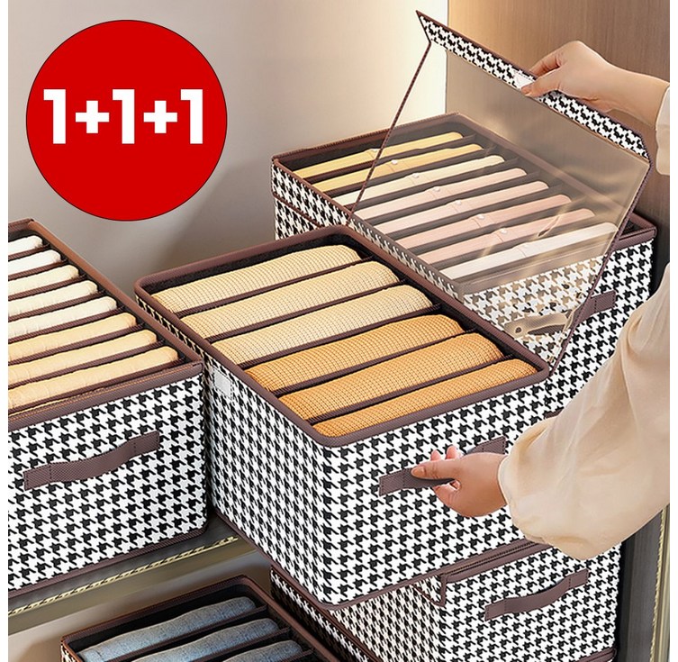 111 라이프핵 최신 먼지 덮개형 탄탄한 통풍 칸칸이 옷정리함