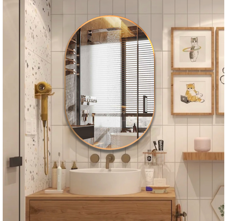 Brendayia 타원형 거울 610x910mm 벽걸이 거울 욕실 거울 현관 침실 거실