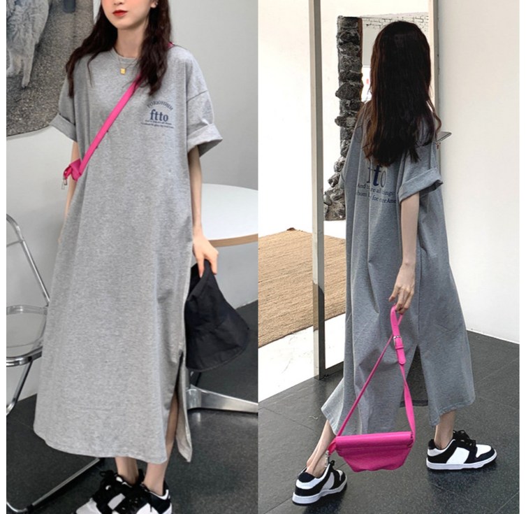 핏몬 여성 루즈핏 반팔 빅사이즈 찰랑 롱 원피스 5종 자체제작